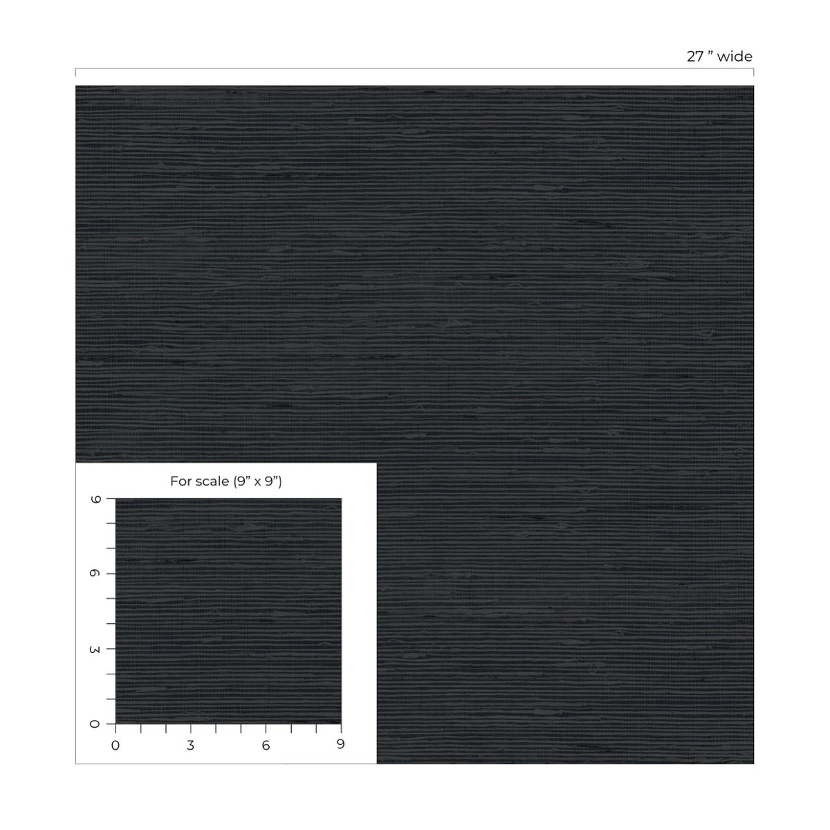 Black textured paper with a scale for reference on a white background