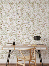 Camellia blossom tree Chinoiserie oriental wallpaper