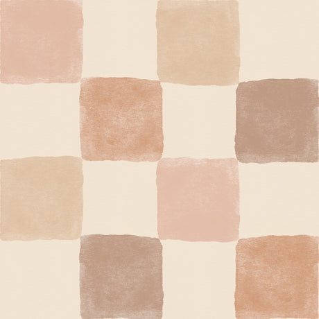 Boho Checkered Wallpaper Neutral Tone