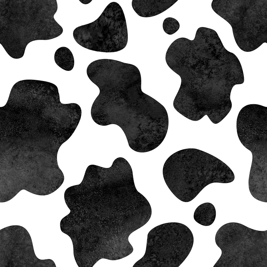 Cow Print Wallpaper – Black & White Spots Pattern