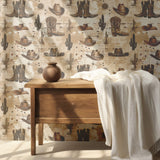 Rustic Cowboy Wallpaper – Removable Western Wallpaper with Hats, Boots & Cacti
