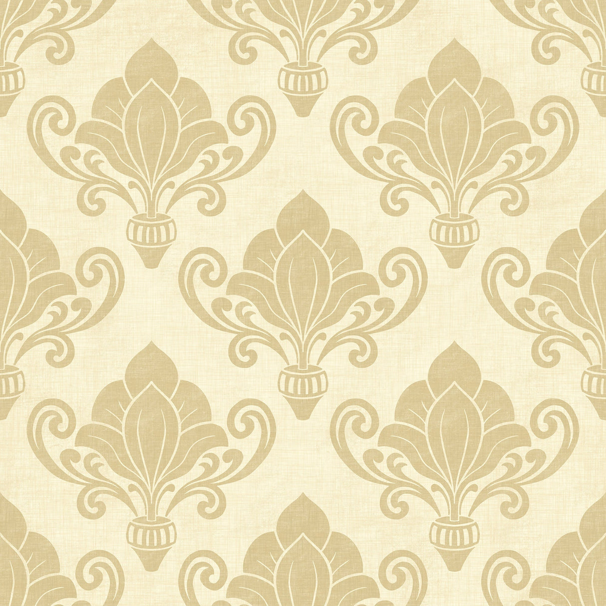 Rococo Reverie - Cream Damask Wallpaper