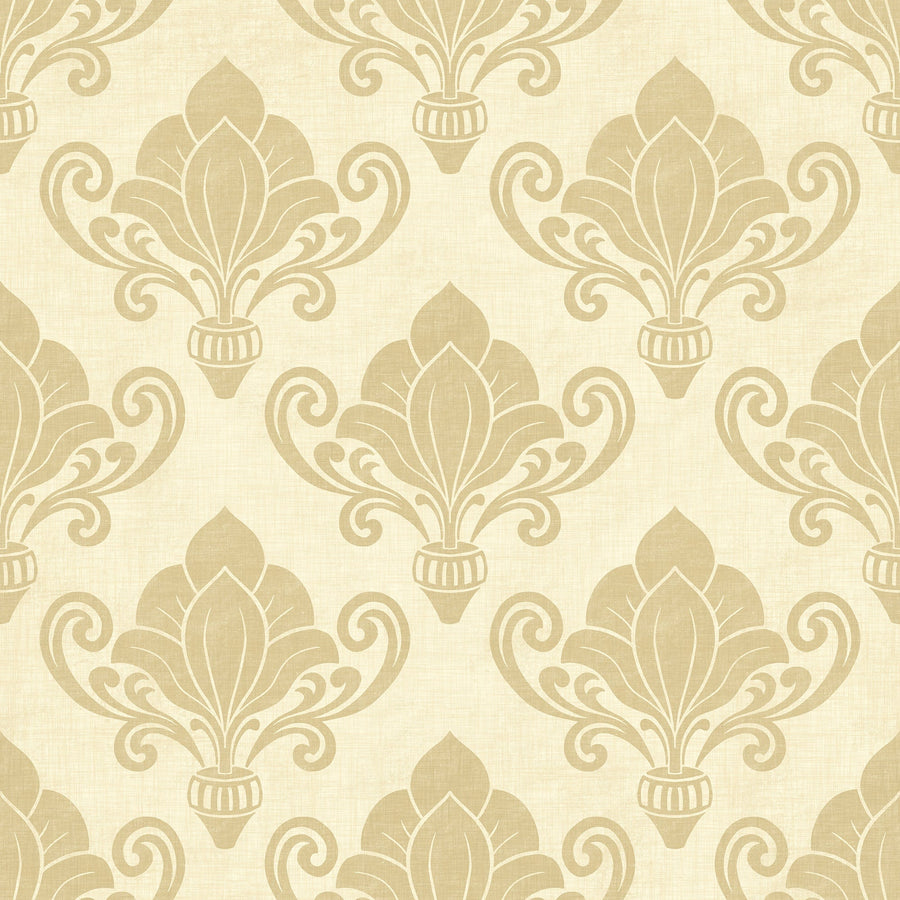 Rococo Reverie - Cream Damask Wallpaper