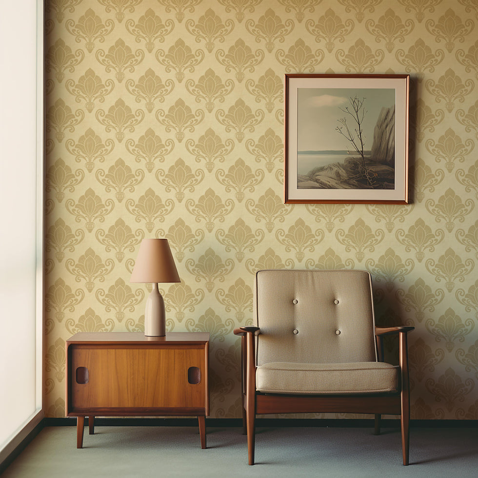 Rococo Reverie – Cream Damask Wallpaper