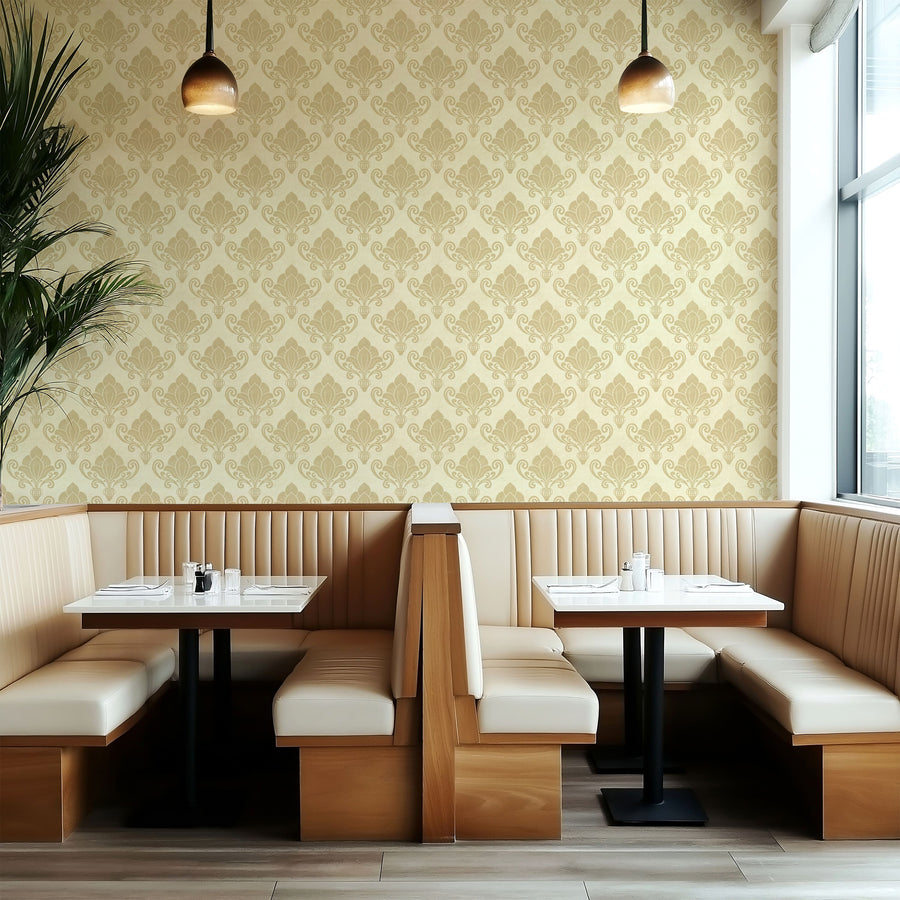 Rococo Reverie - Cream Damask Wallpaper