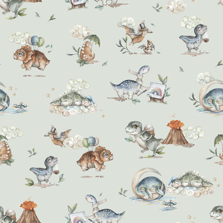 Dino Era Serenity – Watercolor Dinosaur Wallpaper for Nurseries & Kids Rooms