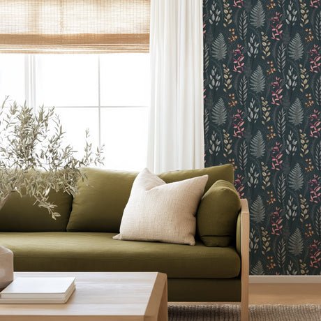 Dark Garden Botanical Wallpaper - Removable and Traditional