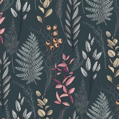 Dark Garden Botanical Wallpaper - Removable and Traditional