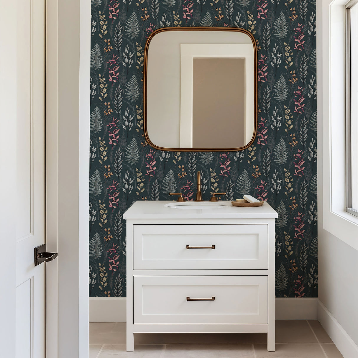 Dark Garden Botanical Wallpaper - Removable and Traditional