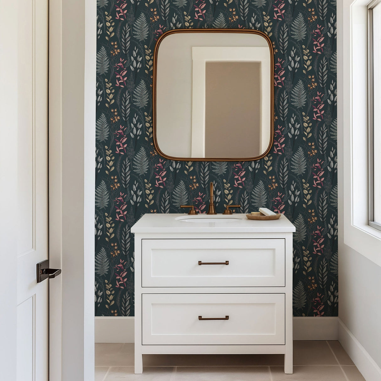 Dark Garden Botanical Wallpaper - Removable and Traditional