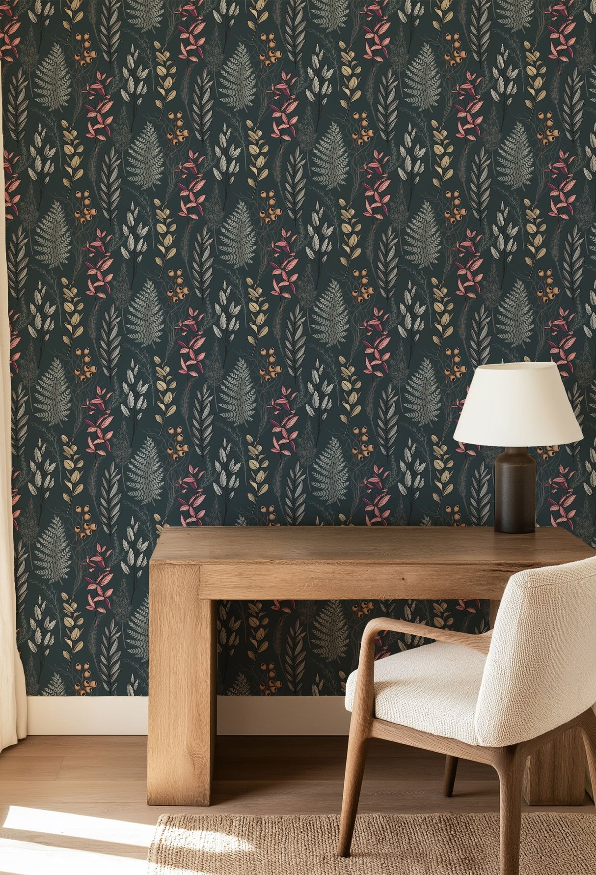 Dark Garden Botanical Wallpaper - Removable and Traditional