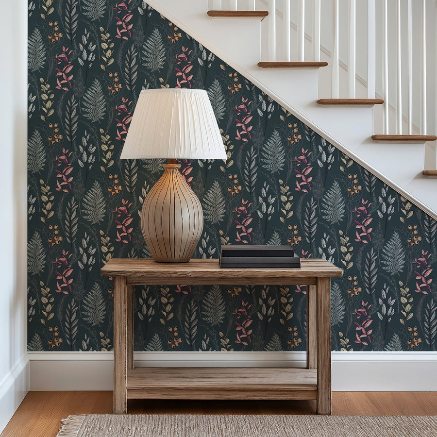 Dark Garden Botanical Wallpaper - Removable and Traditional