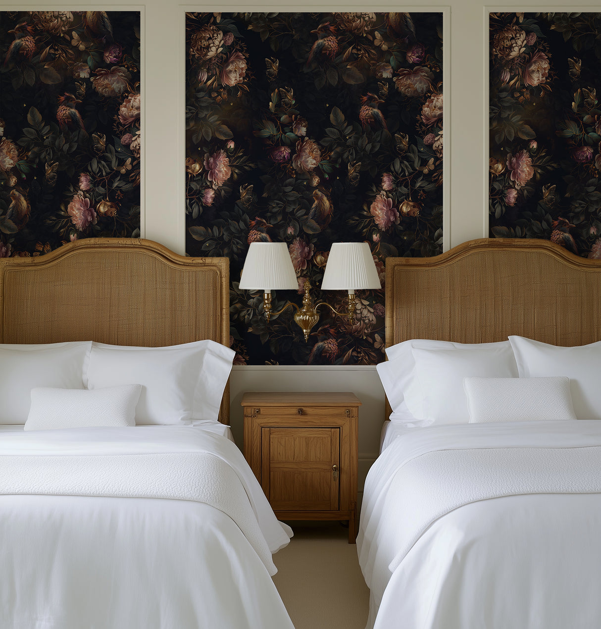 Dark Background Wallpaper Bird Removable Wall Covering 