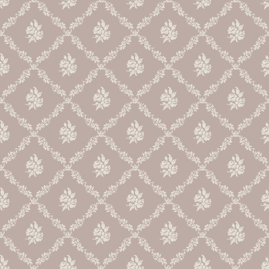 Della Dusty Pink Floral Trellis Wallpaper
