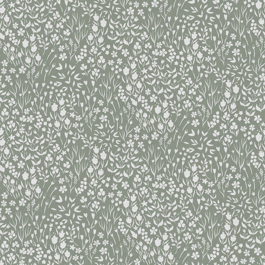 Vintage Ditsy Flowers Peel and Stick & Traditional Wallpaper