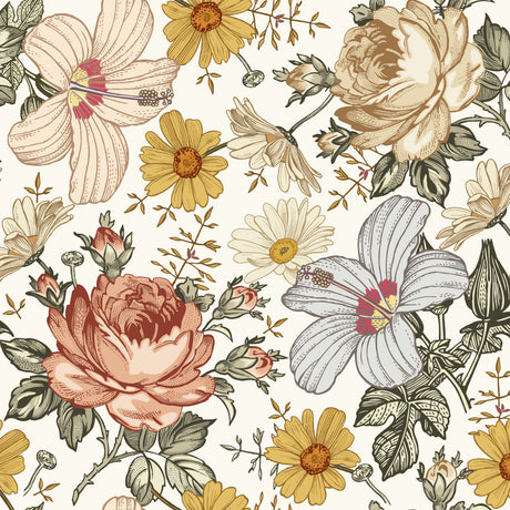 Chamomile Flowers Bouquet Wallpaper Removable Wallpaper 