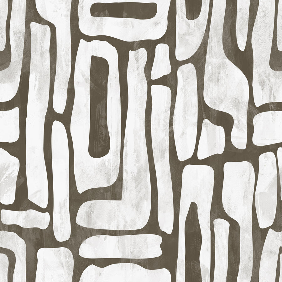 Earthy Abstract Shapes Wallpaper – Modern Organic Wall Pattern