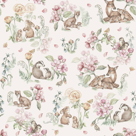 Fairy Forest Meadow – Woodland Animals Nursery Wallpaper