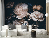Luxury Dark Floral Wallpaper - Peony Mural Wallpaper