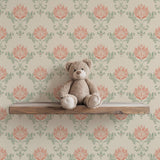 Vintage Floral Damask Wallpaper – Retro Art Nouveau Wallpaper