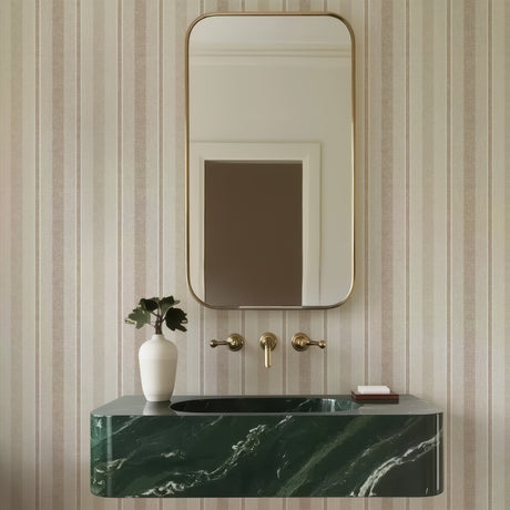 Ojai Stripe Wallpaper - Neutral Linen Textured Striped Wall Covering