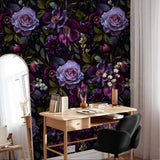 Dark Floral Gothic Wallpaper Peel and Stick