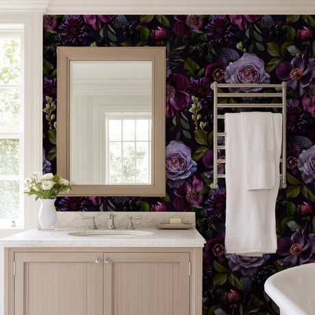 Dark Floral Gothic Wallpaper Peel and Stick