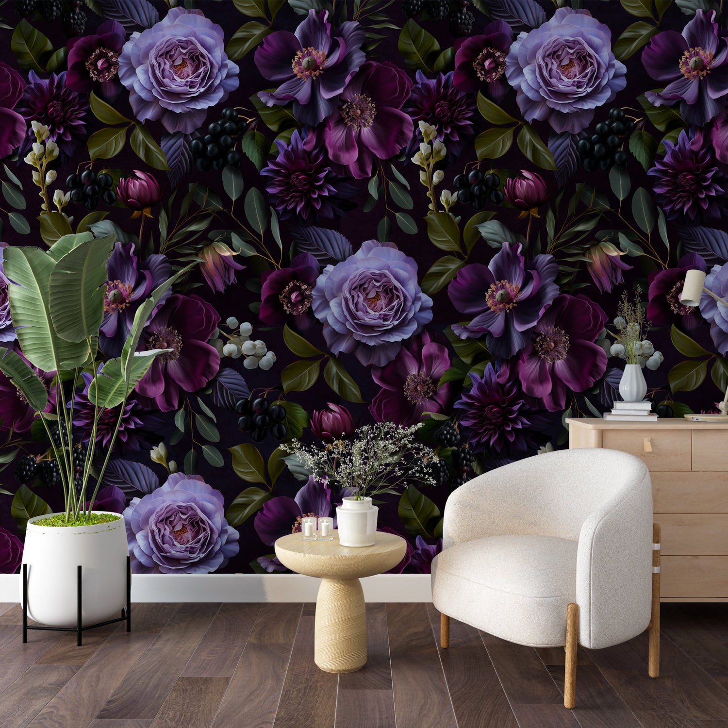 Dark Floral Wallpaper | Gothic Elegance & Bold Botanical Design