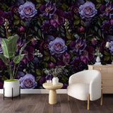 Dark Floral Gothic Wallpaper Peel and Stick