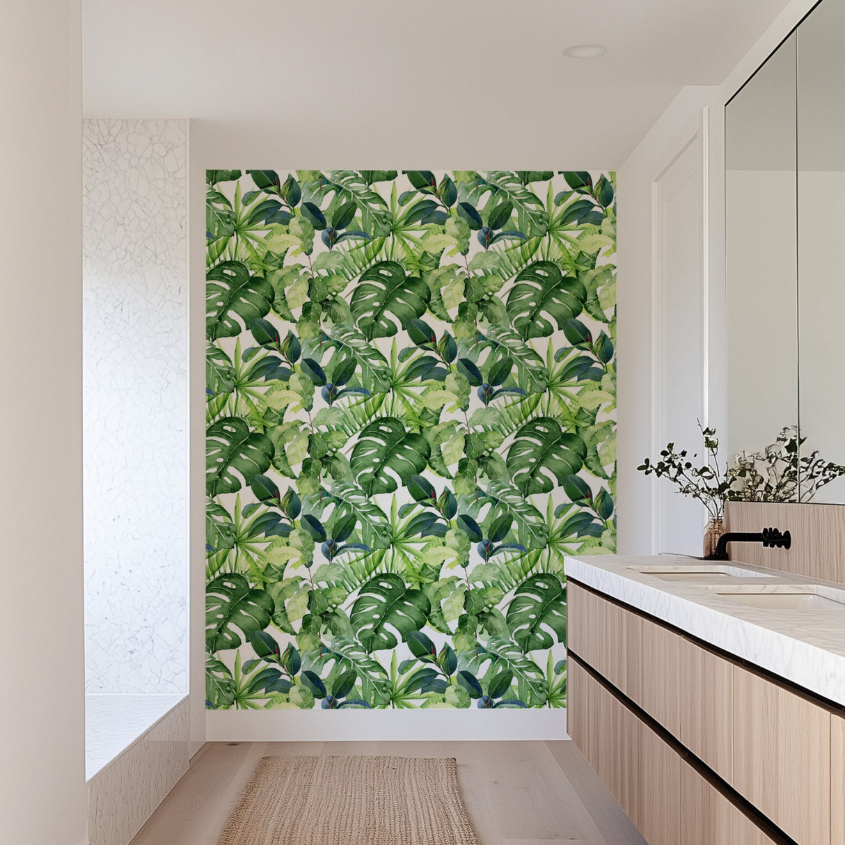 Tropical Print Wallpaper Peel and stick Wallpaper 
