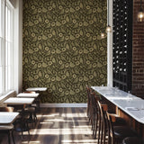 Heritage Birds & Wildflowers – Olive Green Botanical Wallpaper