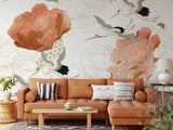 Crane Mural Wallpaper Japanese Floral Wallpaper Mural image 4