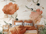 Crane Mural Wallpaper Japanese Floral Wallpaper Mural image 5