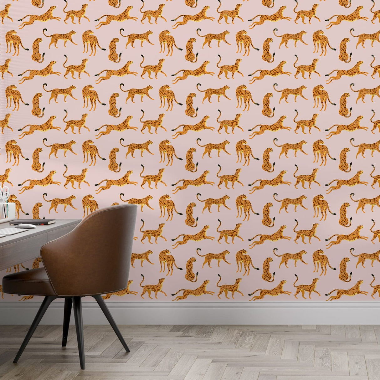 Pink Cheetah Animal Print Wallpaper - Removable Wallpaper