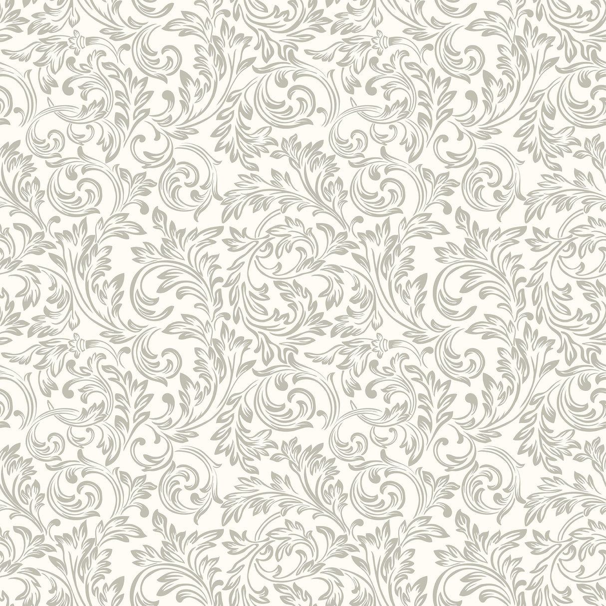 Luxury Gray Baroque Wallpaper - Modern Damask Design