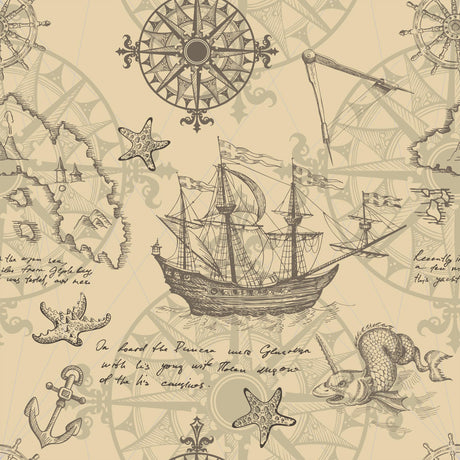 Vintage Nautical Compass Rose Wallpaper