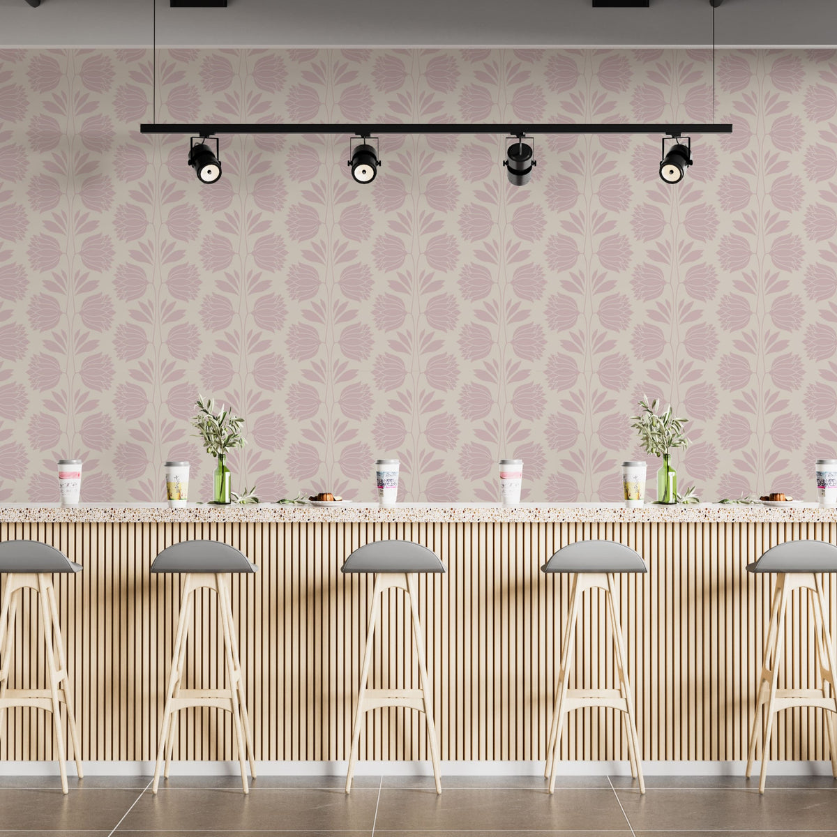 Pink Wall Patterns Soft Pink Floral Wallpaper | Vintage Bloom Pattern for Elegant ...