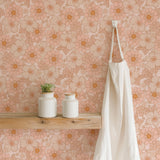 Retro Flower Wallpaper Removable Peel and Stick Wallpaper EazzyWalls  