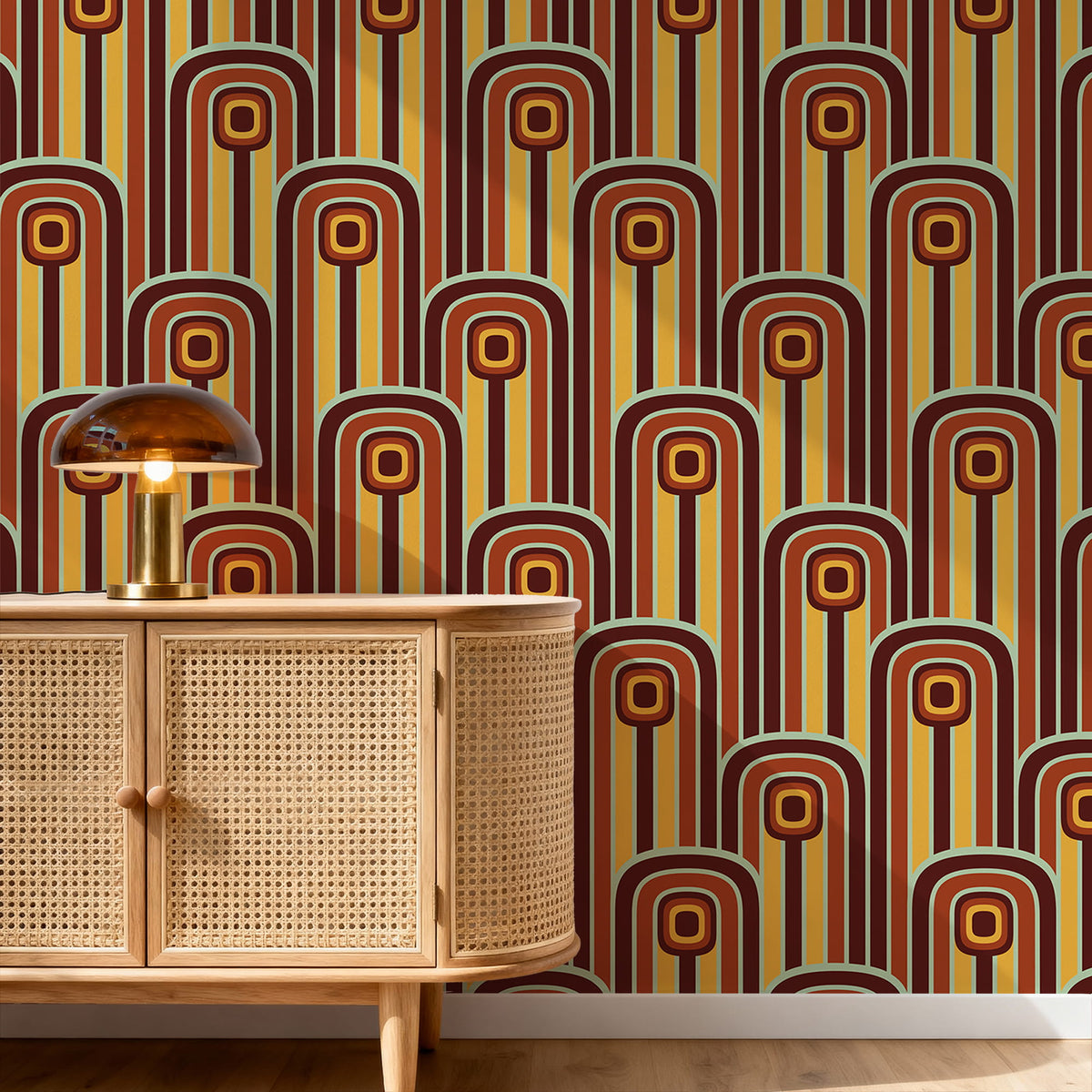 70s Mod Pattern 70s Retro Wallpaper - Mod Arches | Peel & Stick | USA Made – EazzyWalls