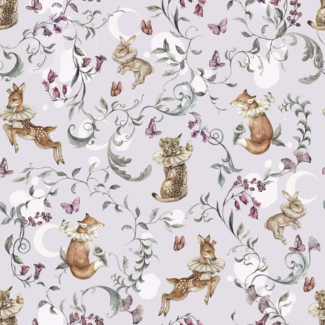 Enchanted Woodland Wallpaper - Storybook Animals & Florals