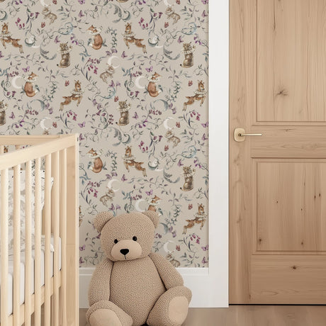 EazzyWalls Whimsical Forest Animals Wallpaper