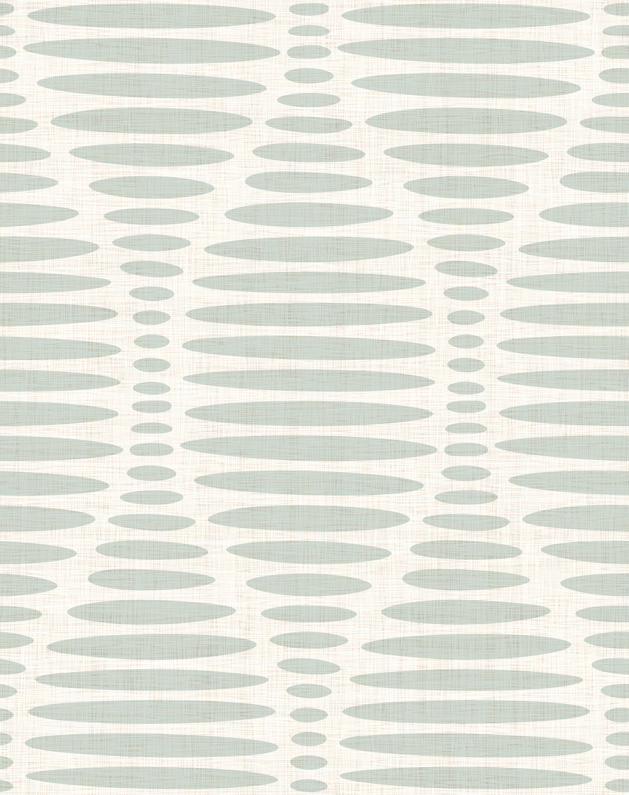 Sage Ogee Sketch Ovals Wallpaper