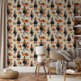 Western Cowboy Wallpaper – Cowboys on Horseback | Luxury or Peel and Stick Wallpaper
