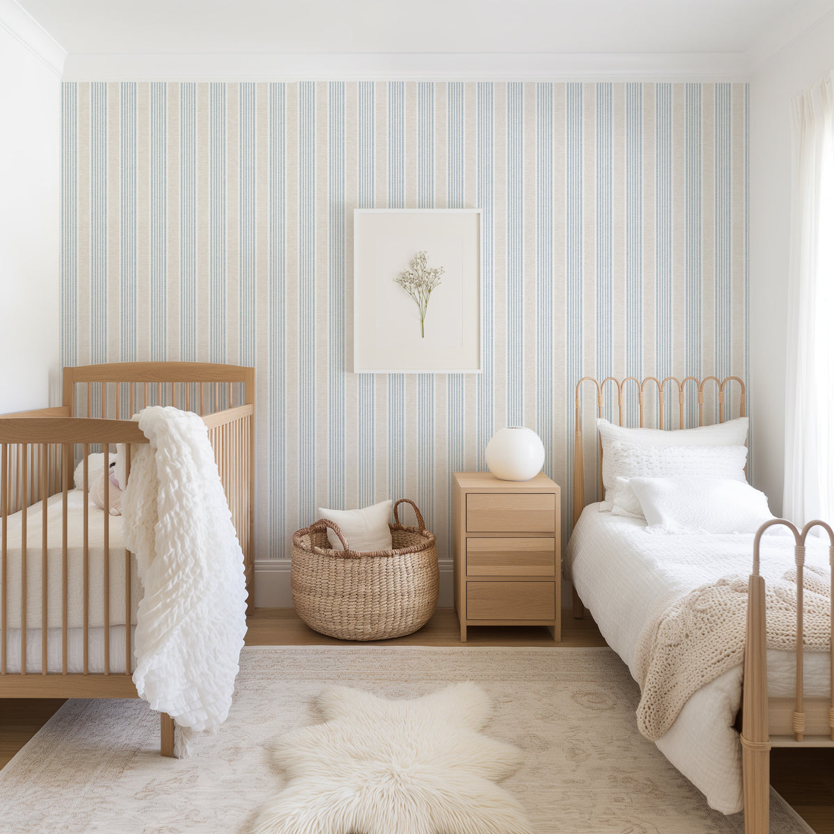 Nantucket Stripe Wallpaper – Classic Coastal Farmhouse Wall Design ...