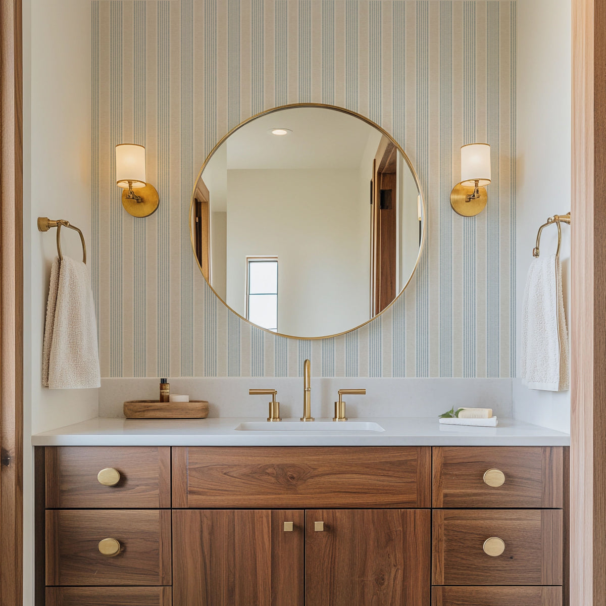 Nantucket Stripe Wallpaper – Classic Coastal Farmhouse Wall Design ...