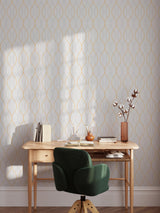 Modern Geometric Wave Wallpaper - Elegant Color Line Peel and Stick Wallpaper