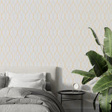 Modern Geometric Wave Wallpaper - Elegant Color Line Peel and Stick Wallpaper