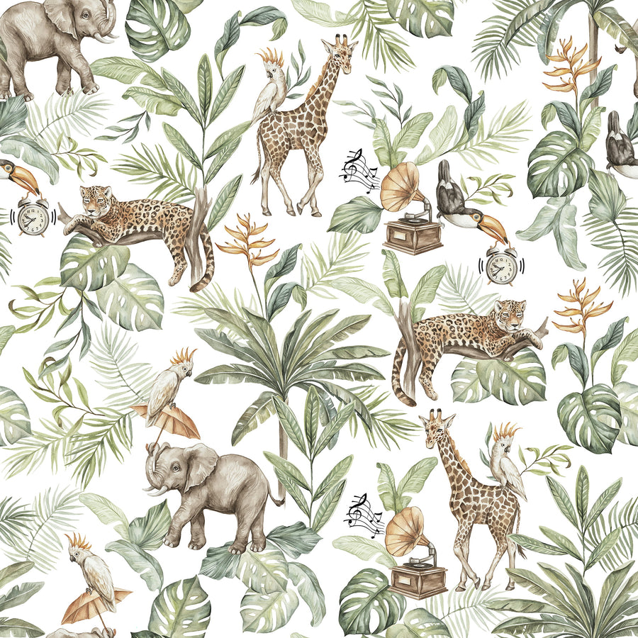 Safari Jungle Animals Wallpaper – Exotic Wildlife Pattern