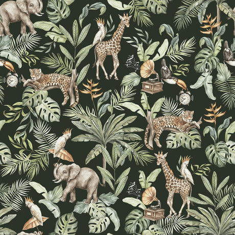 Safari Serenade Tropical Jungle Wallpaper - Peel and Stick & Traditional