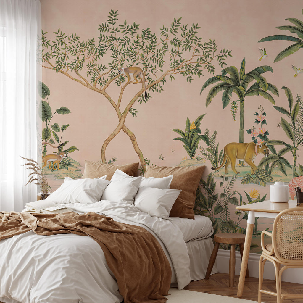 Edo Hibiscus Indian Tropical Wallpaper Mural